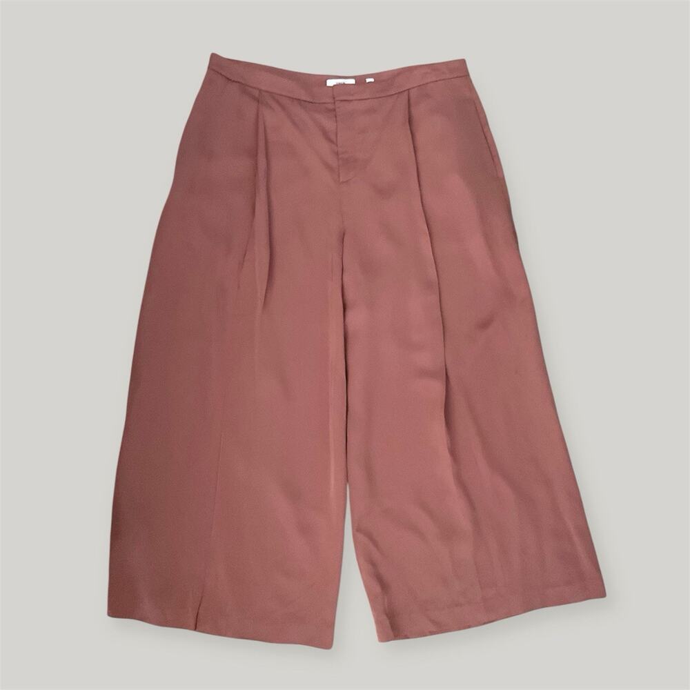 NWT VINCE Satin Silky Luxurious Gold Rose XL Wide Leg Pants Office Party Evening